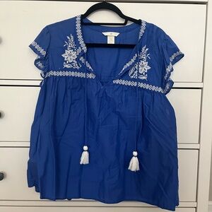 H&M blue Embroidered Women's Top